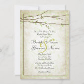 Budding Branches with Birds III Invitation Kaart (Achterkant)