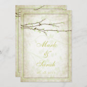 Budding Branches with Birds III Invitation Kaart (Voorkant / Achterkant)