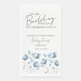 Budding Met Joy Blue Baby Jongen Douche Gift Label Servet