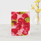 "Budding Red" - Alcohol Ink Art Print Kaart (Gele Bloem)