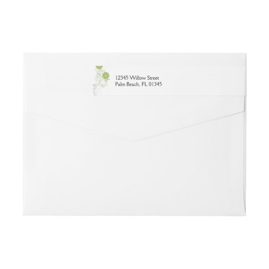 Budding Romance Bruiloft Wrap Around Label (Achterkant)