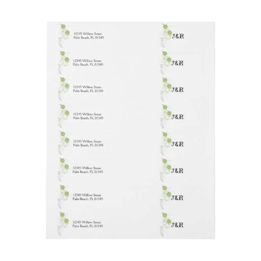 Budding Romance Bruiloft Wrap Around Label (Vel)