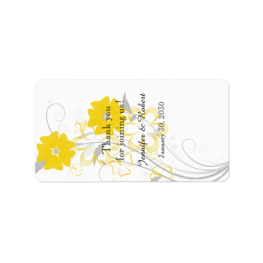 Budding Romance Geel Bruiloft Lip Balm Label (Voorkant)