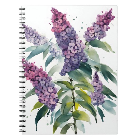Buddleia - Watercolor bloemen Notitieboek (Voorkant)