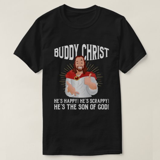 Buddy Christus Jezus Religieuze Christelijk T-shirt (Design voorkant)