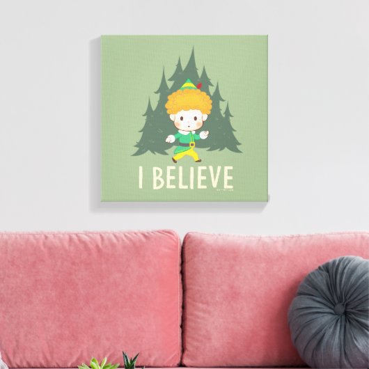 Buddy de Elf geloof ik Canvas Afdruk (Insitu (Woonkamer))