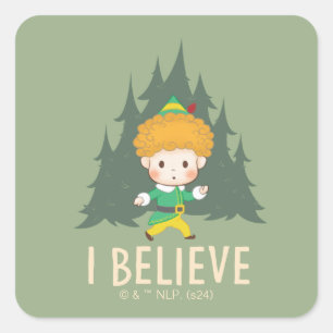 Buddy de Elf geloof ik Vierkante Sticker