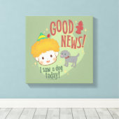 Buddy de Elf Goed nieuws! Vandaag een hond gezien! Canvas Afdruk (Insitu (Houten vloer))