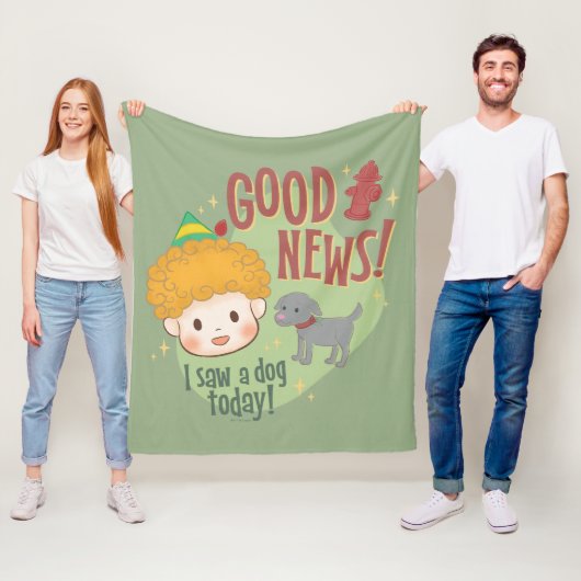 Buddy de Elf Goed nieuws! Vandaag een hond gezien! Fleece Deken (In situ)