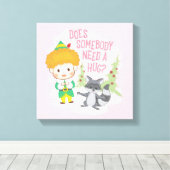 Buddy de Elf Heeft iemand een knuffel nodig? Canvas Afdruk (Insitu (Houten vloer))
