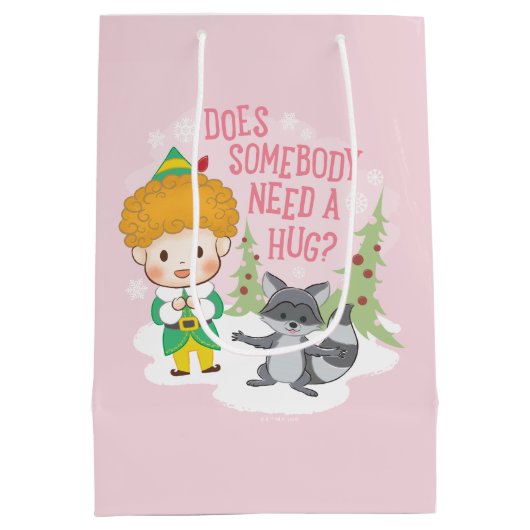 Buddy de Elf Heeft iemand een knuffel nodig? Medium Cadeauzakje (Achterkant)