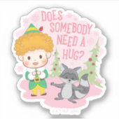 Buddy de Elf Heeft iemand een knuffel nodig? Sticker (Voorkant)