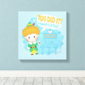 Buddy de Elf, je hebt het gedaan! Felicitatie! Canvas Afdruk (Insitu (Houten vloer))