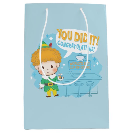 Buddy de Elf, je hebt het gedaan! Felicitatie! Medium Cadeauzakje (Voorkant)