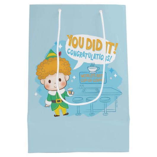 Buddy de Elf, je hebt het gedaan! Felicitatie! Medium Cadeauzakje (Achterkant)