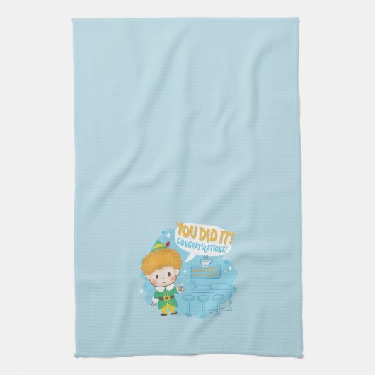 Buddy de Elf, je hebt het gedaan! Felicitatie! Theedoek (Verticaal)