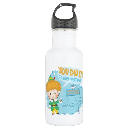 Buddy de Elf, je hebt het gedaan! Felicitatie! Waterfles (Voorkant)