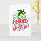 Buddy de Elf | Katoenhoofdige Ninny-Muggins Kaart (Gele Bloem)