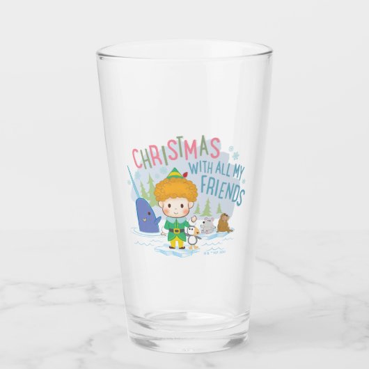 Buddy de Elf Kerstmis met al mijn vrienden Glas (Voorkant)