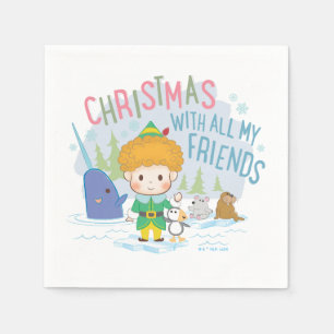 Buddy de Elf Kerstmis met al mijn vrienden Servet