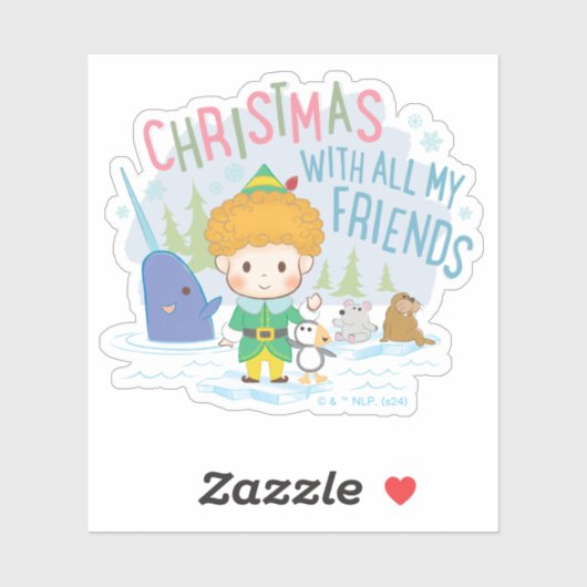 Buddy de Elf Kerstmis met al mijn vrienden Sticker (Vel)