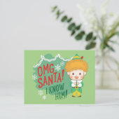 Buddy de Elf OMG Kerstman! Ik Ken Hem! Feestdagenkaart (Staand voorkant)