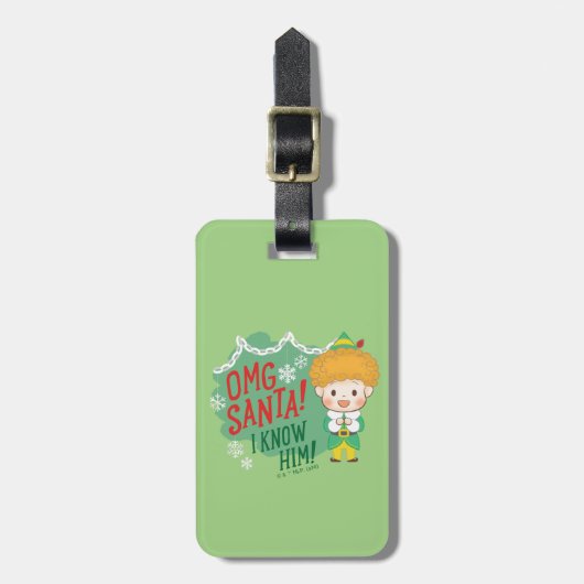 Buddy de Elf OMG Santa! Ik ken hem! Bagagelabel (Voorkant verticaal)