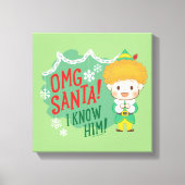 Buddy de Elf OMG Santa! Ik ken hem! Canvas Afdruk (Voorkant)