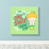 Buddy de Elf OMG Santa! Ik ken hem! Canvas Afdruk (Insitu (Houten vloer))