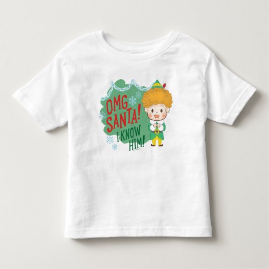 Buddy de Elf OMG Santa! Ik ken hem! Kinder Shirts (Voorkant)