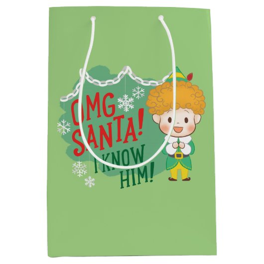 Buddy de Elf OMG Santa! Ik ken hem! Medium Cadeauzakje (Voorkant)