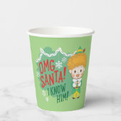 Buddy de Elf OMG Santa! Ik ken hem! Papieren Bekers (Achterkant)