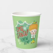 Buddy de Elf OMG Santa! Ik ken hem! Papieren Bekers (Voorkant)