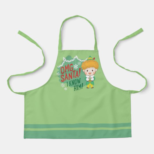 Buddy de Elf OMG Santa! Ik ken hem! Schort (Voorkant)