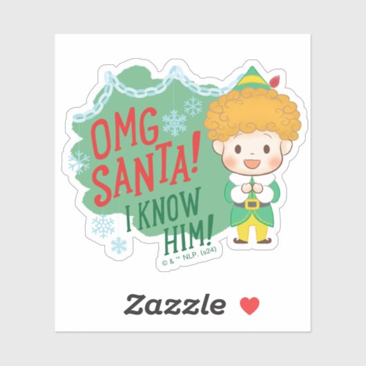 Buddy de Elf OMG Santa! Ik ken hem! Sticker (Vel)
