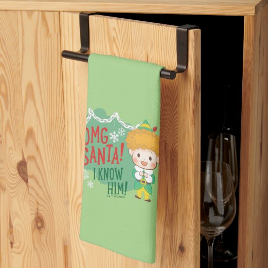 Buddy de Elf OMG Santa! Ik ken hem! Theedoek (Derde Gevouwen)
