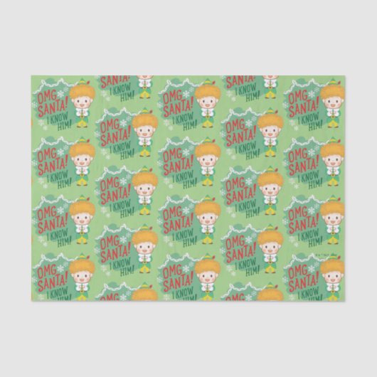 Buddy de Elf OMG Santa! Ik ken hem! Tissuepapier (Voorkant)