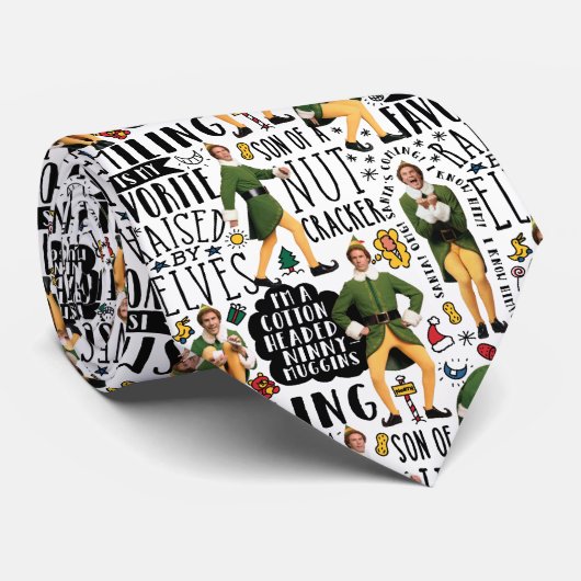 Buddy de Elf Quote Patroon Stropdas (Opgerold)