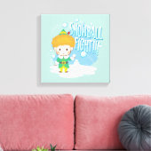 Buddy de Elf Sneeuwballengevecht! Canvas Afdruk (Insitu (Woonkamer))