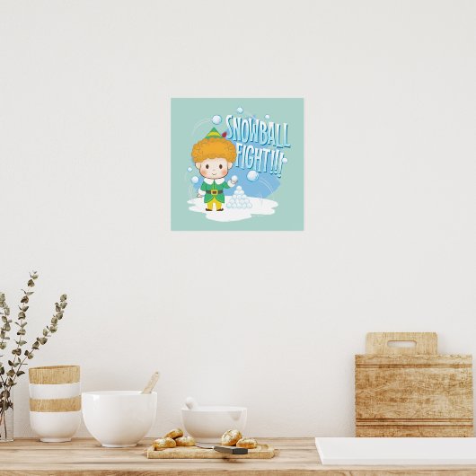 Buddy de Elf Sneeuwballengevecht! Poster (Keuken)