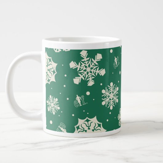 Buddy de Elf Sneeuwvlok Patroon Grote Koffiekop (Links)