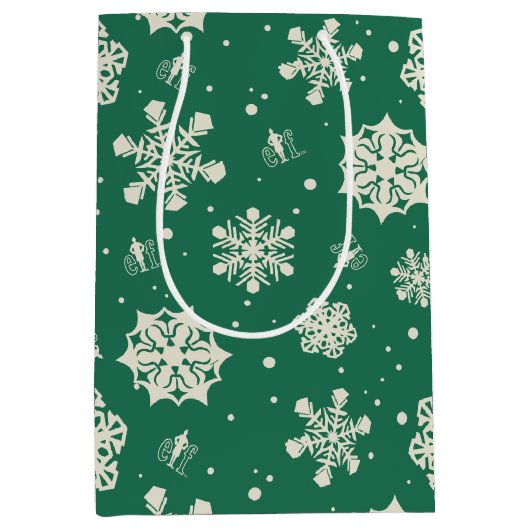 Buddy de Elf Sneeuwvlok Patroon Medium Cadeauzakje (Voorkant)