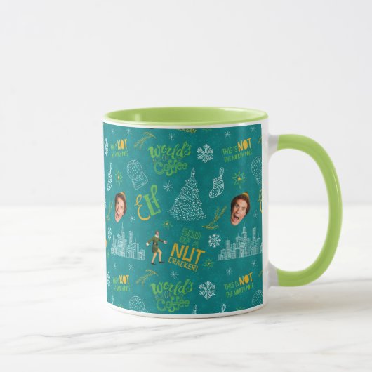 Buddy de Elf Turquoise Citaat Patroon Mok (Rechts)