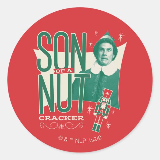 Buddy de Elf, zoon van een notenkraker Ronde Sticker (Voorkant)