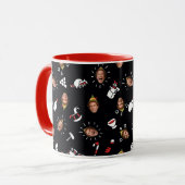 Buddy de Elf Zwarte Doodle Patroon Mok (Voorkant links)