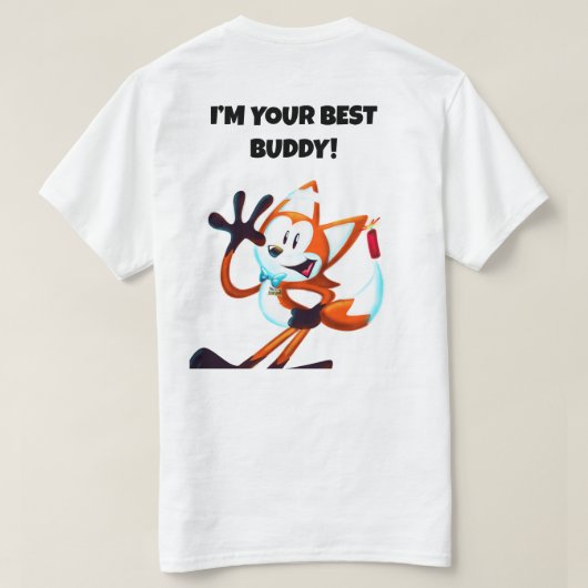 Buddy de ongelukkige vos t-shirt (Design achterkant)