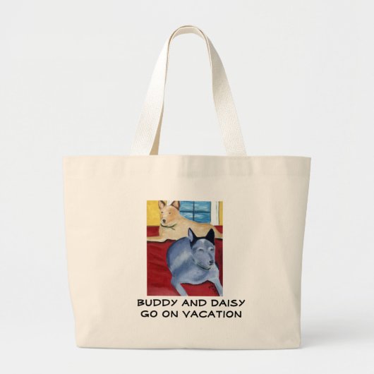 Buddy en DaisyGo op Vacation Grote Tote Bag (Voorkant)