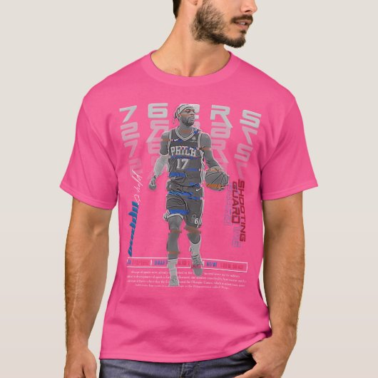 Buddy Hield Basketball Art 76ers T-shirt (Voorkant)