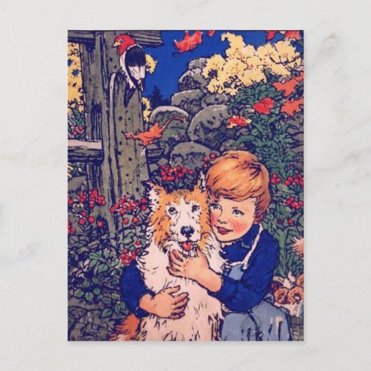 Buddy Jim en Zijne hond van John Rae Briefkaart (Voorkant)