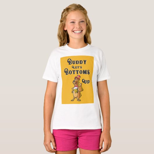 Buddy Let's Bottoms Up International 4 augustus Bi T-shirt (Voorkant volledig)